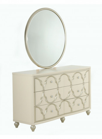 Everton Dresser With Mirror White 145 x 45.5 x 185cm