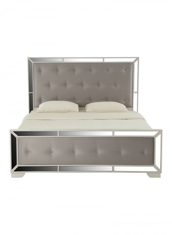 Juliette Queen Bed Grey/Silver 150x200cm