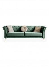 Rochelle 3-Seater Sofa With 3 Cushions Green 77x225x83cm