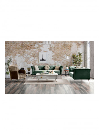 Rochelle 3-Seater Sofa With 3 Cushions Green 77x225x83cm