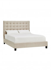 Briella Button Tufted Bed With Mattress Beige/White Queen
