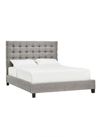 Briella Button Tufted Bed With Mattress Grey/White Queen