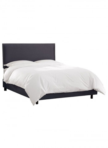Burling Nail Button Border Bed Without Mattress Blue 200 x 200centimeter