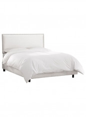 Burling Nail Button Border Bed Without Mattress White 200 x 200centimeter
