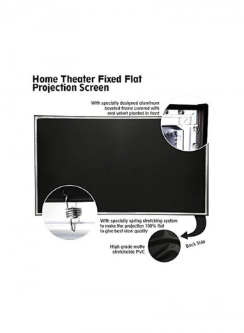 Flat Projector Screen PRJTPFL102 Black