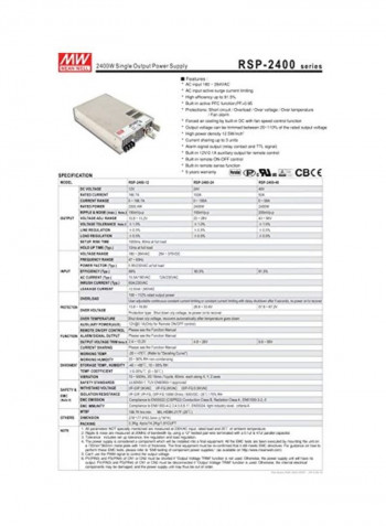 Single Output Power Supply Unit White