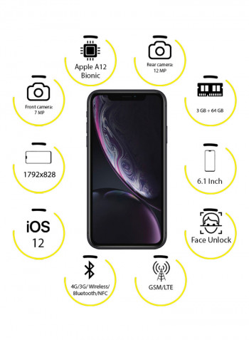 iPhone XR With FaceTime Black 64GB 4G LTE - International Specs