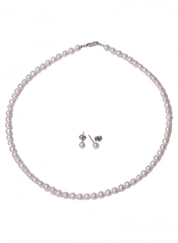 18K Gold Freshwater Pearl Necklace Set