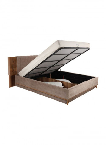 Wooden Caddey Bed With Storage Brown 180x200cm