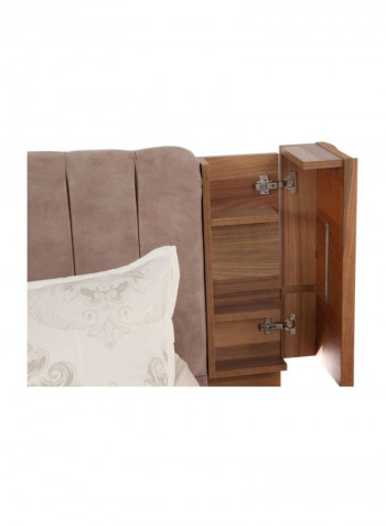 Wooden Caddey Bed With Storage Brown 180x200cm