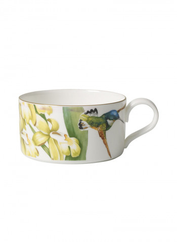 12-Piece Amazonia Tea Cup And Saucer Set White/Yellow/Green