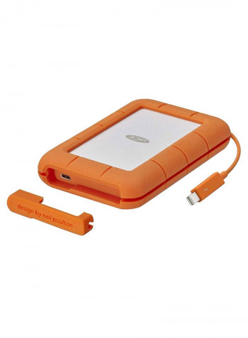Rugged Thunderbolt Portable External SSD Hard Drive 1TB Orange/Grey