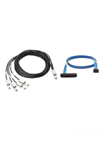 Mini SAS LTO Drive Cable Kit Black/Blue/Silver