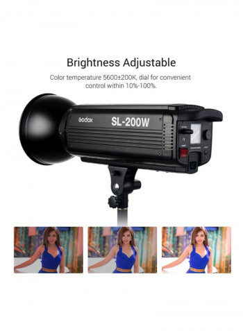 SL-200 LED Video Light With Bowens Mount And Remote Control Black
