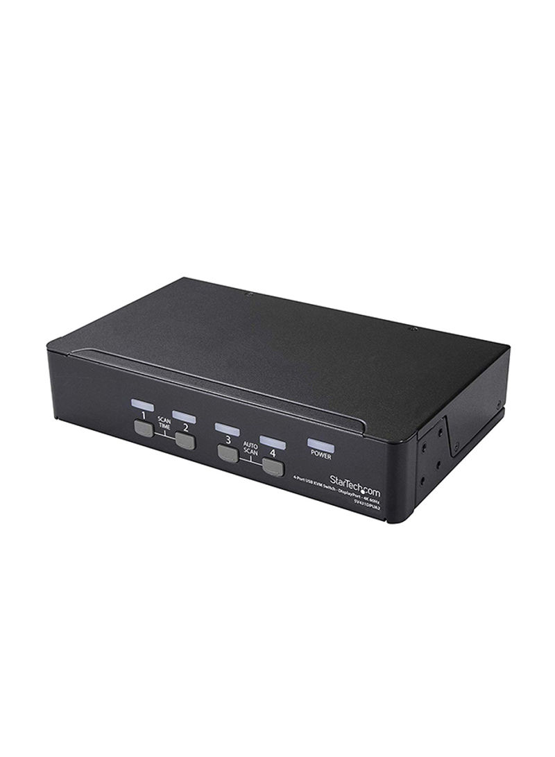 4 Port Computer Switch Box For DP Monitor Black