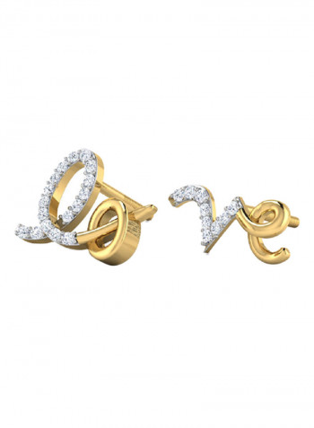 18K Gold Exquisite Design Creolla Diamond Stud Earring