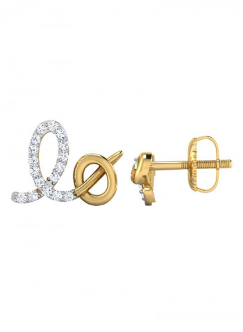 18K Gold Exquisite Design Creolla Diamond Stud Earring