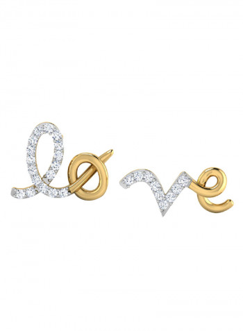18K Gold Exquisite Design Creolla Diamond Stud Earring