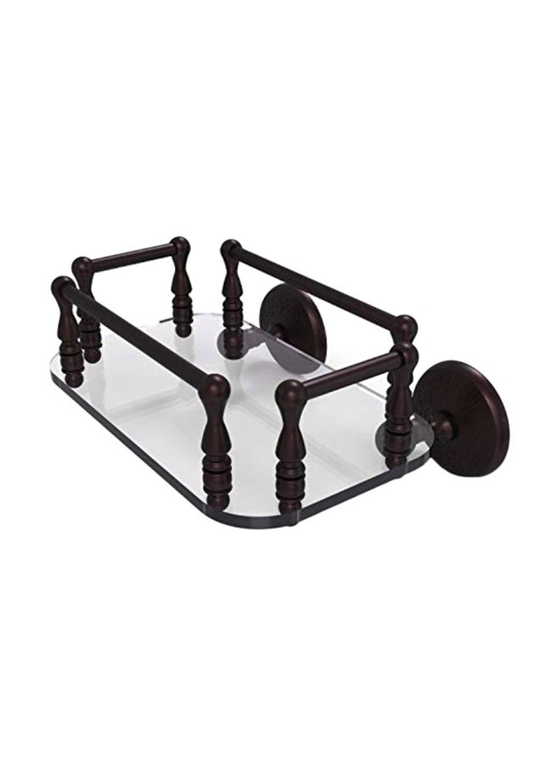 Monte Carlo Collection Glass Tray With Towel Holder Clear/Black