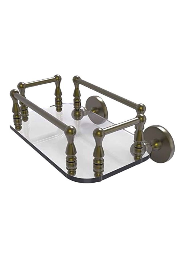 Prestige Skyline Collection Wall Mounted Glass Tray With Towel Holder Silver/Clear