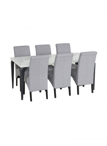 Marbella 6-Seater Dining Table Set Grey/Black