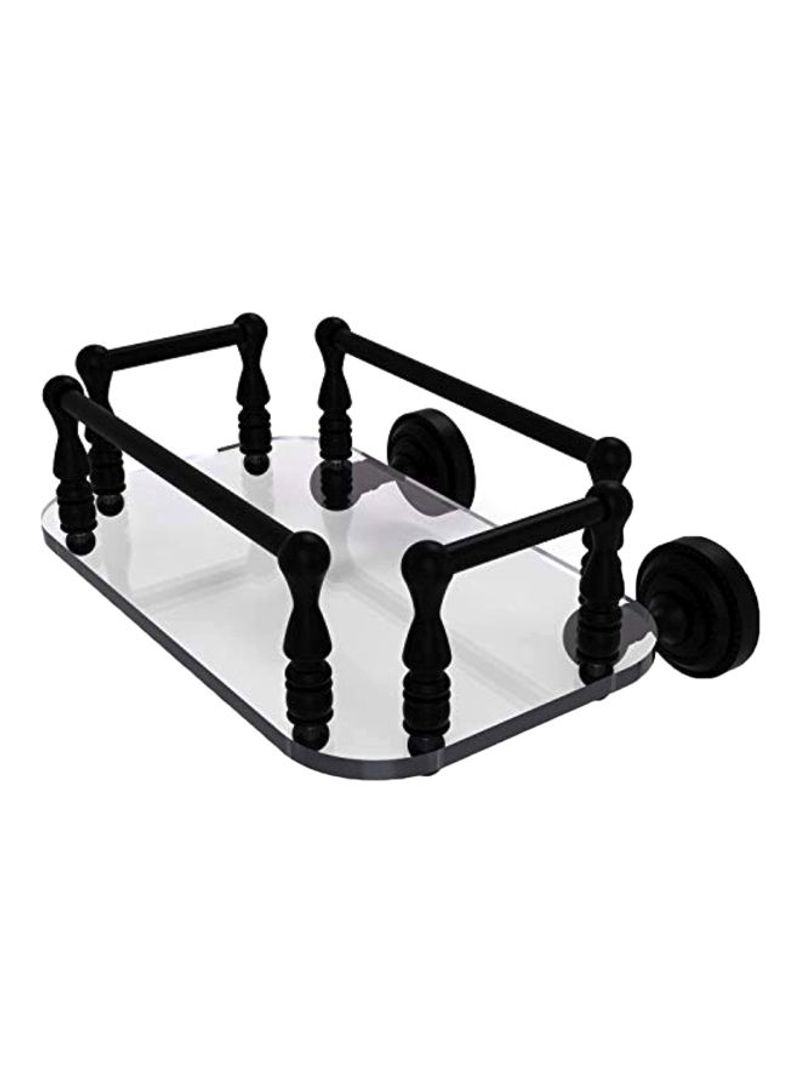 Dottingham Collection Wall Mounted Glass Tray Towel Holder Black/Clear
