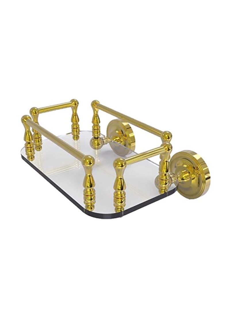 Prestige Regal Collection Wall Mounted Glass Tray Guest Towel Holder Clear/Gold