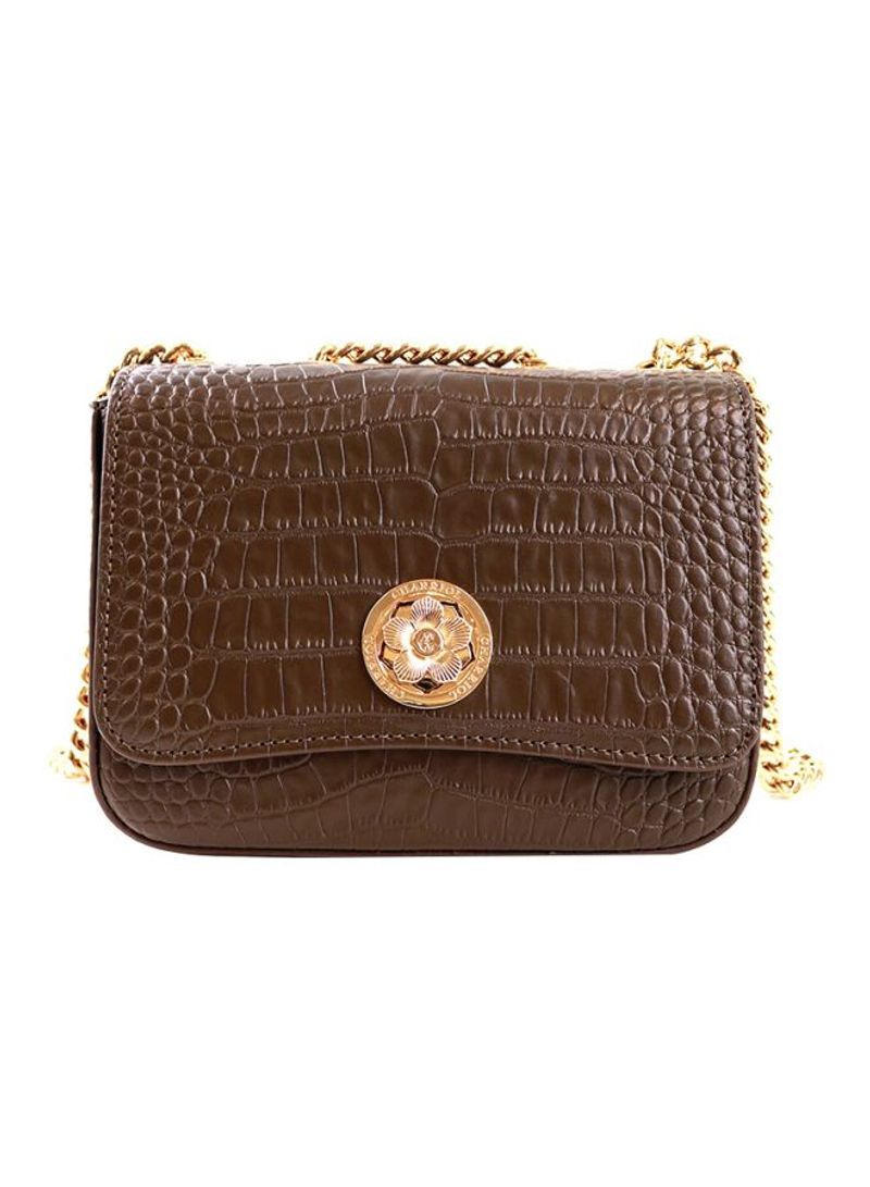 Leather Crossbody Bag Brown/Gold