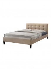 Hermosa Tufted Platform Contemporary Bed With Mattress Beige/Blue Queen