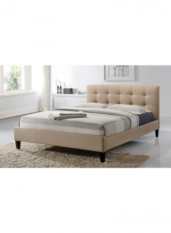 Hermosa Tufted Platform Contemporary Bed With Mattress Beige/Blue Queen
