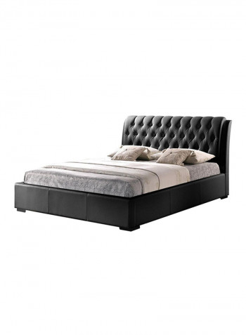 Baxton Studio Tufted Bed With Half-Medical Mattress Black/Grey Queen