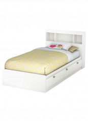 Headboard Bed Without Mattress White 200 x 200centimeter