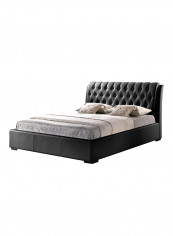 Baxton Studio Tufted Bed Without Mattress Black King