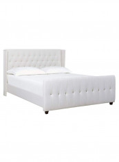 David Tufted Wingback Upholstered Bed Without Mattress White 200 x 200centimeter