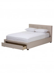 Platform Storage Bed With Mattress Beige 180 x 200centimeter