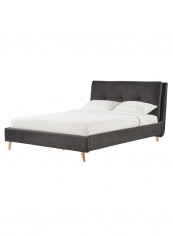 Plush Tufted Padded Headboard Charcoal Grey 200 x 200centimeter