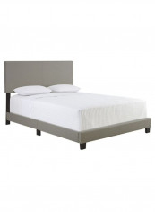 Sleep Sync Zander Padded Platform Bed With Mattress Grey 180 x 200centimeter