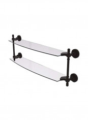 Retro Dot Collection Glass Shelf Black/Clear 24inch