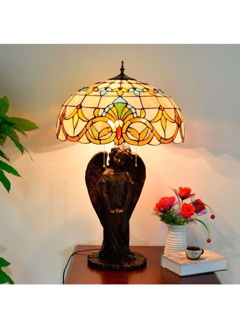 Retro Creative Stained Glass Lamp Yellow Light 83x52x52centimeter