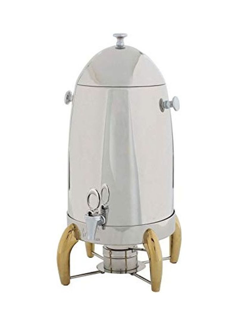 Virtuoso Coffee Urn Dispenser With Fuel Holder Silver/Gold 19L