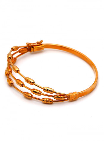 18 Karat Gold Three Stem Bangle