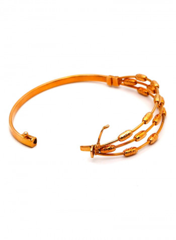 18 Karat Gold Three Stem Bangle