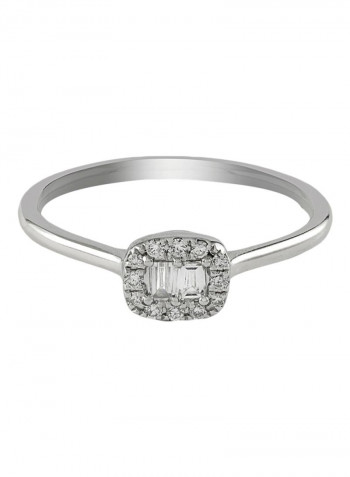 18 Karat White Gold 0.16Ct Diamond Studded Ring
