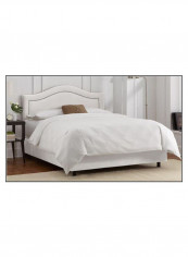 Inset Nail Button Bed Without Mattress White 200 x 200centimeter