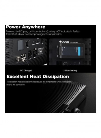 LED1000Bi II LED Dimmable Video Light Black