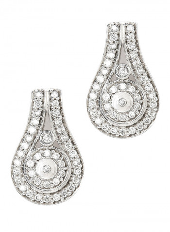 18 Karat White Gold Diamond Earrings
