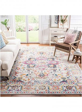 Madison Collection Snowflake Medallion Distressed Rug Multicolour