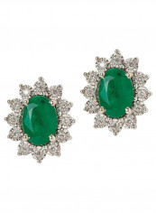 18K Gold Diamond & Emerald Studded Earrings reviews 18K Gold Diamond & Emerald Studded Earrings