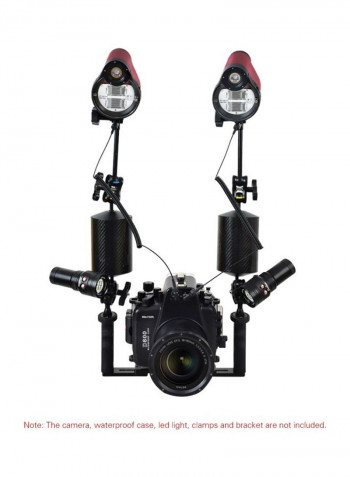 Waterproof Flash Strobe Diving Light 22x11.5x19سنتيمتر أحمر وأسود