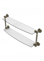 Waverly Place Collection Two Tiered Glass Shelf Clear/Gold 24inch